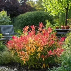 Rotsheide - Set van 4 - Pieris 'Forest Flame' - Hoogte 25-40cm - ⌀17cm