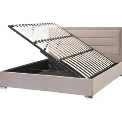 ROUEN - Bed met opbergruimte - Beige - 180 x 200 cm - Fluweel