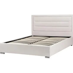 ROUEN - Bed met opbergruimte - Lichtbeige - 160 x 200 cm - Polyester