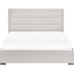 ROUEN - Bed met opbergruimte - Lichtbeige - 160 x 200 cm - Polyester