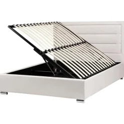 ROUEN - Bed met opbergruimte - Lichtbeige - 140 x 200 cm - Polyester