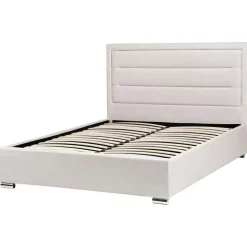ROUEN - Bed met opbergruimte - Lichtbeige - 140 x 200 cm - Polyester