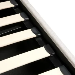 ROUEN - Bed met opbergruimte - Lichtbeige - 140 x 200 cm - Polyester