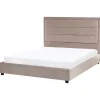 ROUEN - Tweepersoonsbed - Taupe - 140 x 200 cm - Fluweel