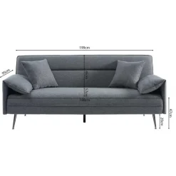 Rousseau Grijs Sivas Slaapbank - Eucalyptus Frame - H-H 95 x B-L 199 x D-P 89 cm