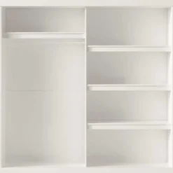 Rousseau Kledingkast Mike - 183 x 53 x 198 cm - Met spiegel - Wit