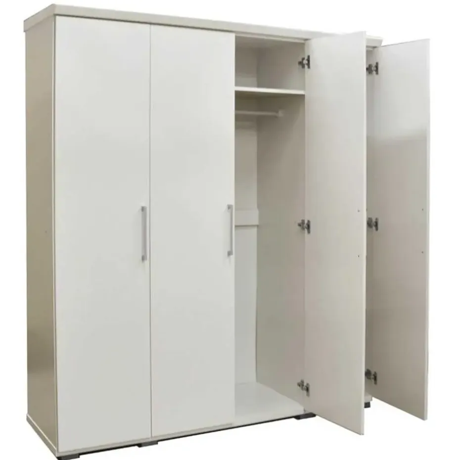 Rousseau Kledingkast Nikkie - 183x160x52cm - 4 deuren - wit