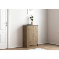 Rousseau Lilly' Sonoma Schoenenkast - 2 Deurs Spaanplaat - H90 x B60 x D35 cm