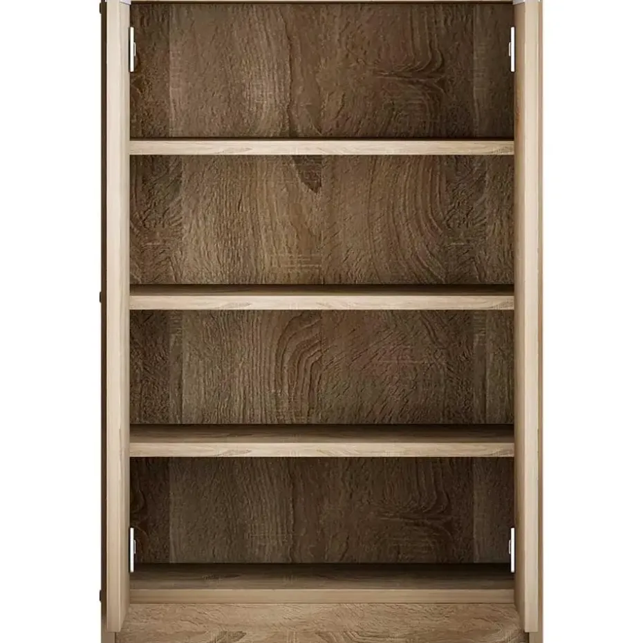 Rousseau Lilly' Sonoma Schoenenkast - 2 Deurs Spaanplaat - H90 x B60 x D35 cm