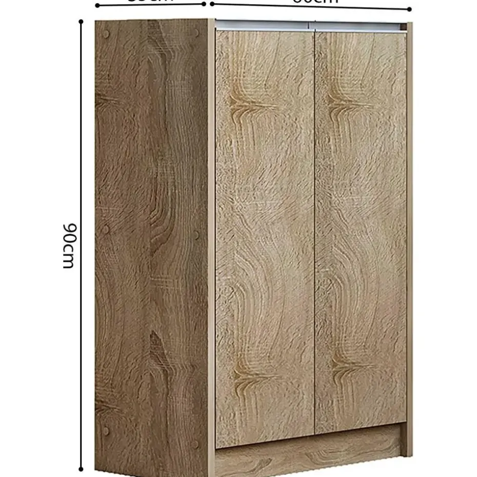 Rousseau Lilly' Sonoma Schoenenkast - 2 Deurs Spaanplaat - H90 x B60 x D35 cm