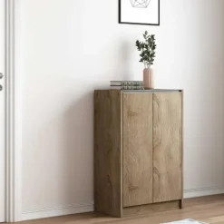 Rousseau Lilly' Sonoma Schoenenkast - 2 Deurs Spaanplaat - H90 x B60 x D35 cm