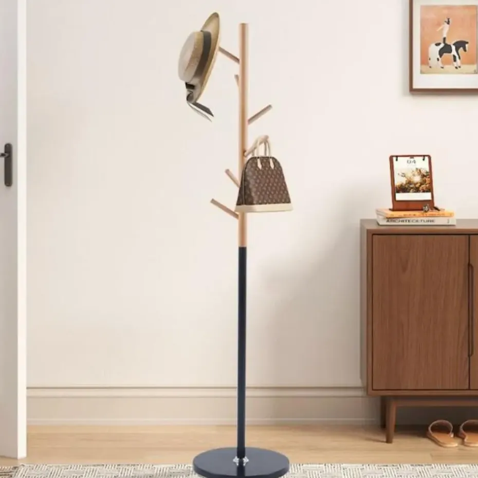 Rousseau Staande kapstok Viola - Ø37 x 172 cm - Beukenhout / Metaal