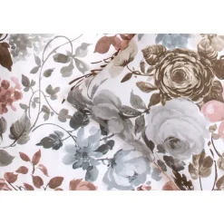 Royal dekbedovertrek Nova bloemen - wit/roze - 200x200/220 cm