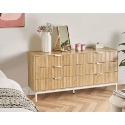 ROYALLA - Ladekast met 6 lades - Lichtbruin - MDF