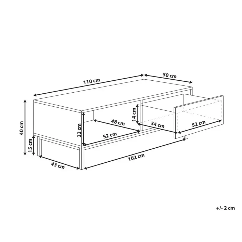 ROYALLA - Salontafel - Lichtbruin - MDF