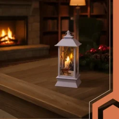 Ruhhy Kerstlantaarn - wit - 12 x 5 cm - kunststof - LED