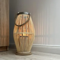 Ruhhy Lantaarn Rotan - bamboe - natuurlijke look - H40 cm