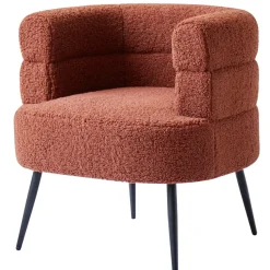 Salonstoel van metaal en terracotta lussen