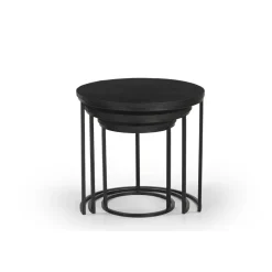 Salontafel Organisch - Zwart Mangohout - Set Van 3 - Kila