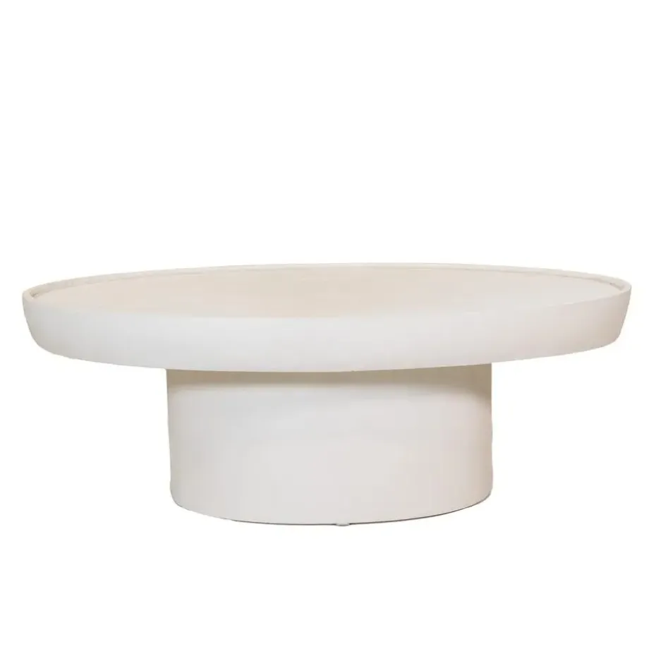 Salontafel Ovaal - Beige - Betonlook - 120cm - Tess