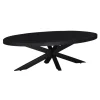 Salontafel Ovaal - Zwart - 130cm - Mangohout - Tafel Mansour