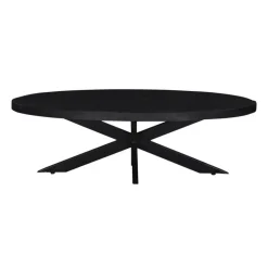 Salontafel Ovaal - Zwart - 130cm - Mangohout - Tafel Mansour