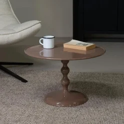 Salontafel Rond - Taupe Glans - 59x59x38,5cm - Carien