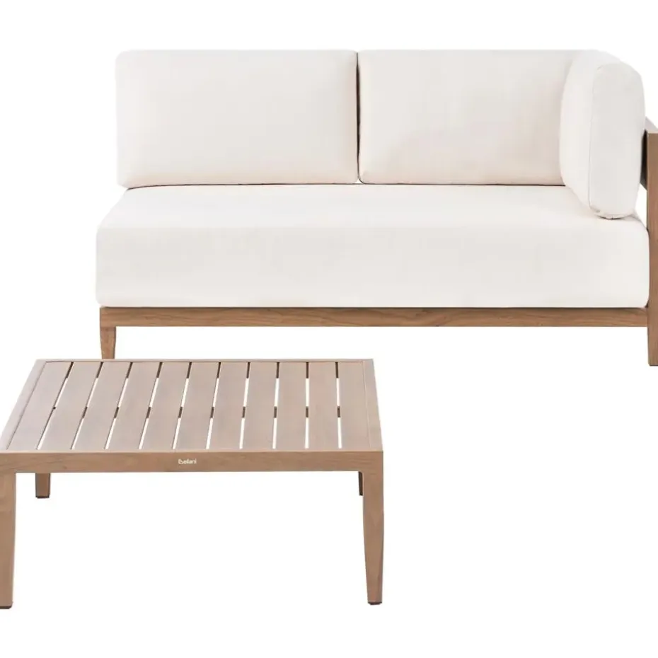 SAMPIERI - Tuinbank met salontafel - Bruin/ Lichtbeige - Aluminium