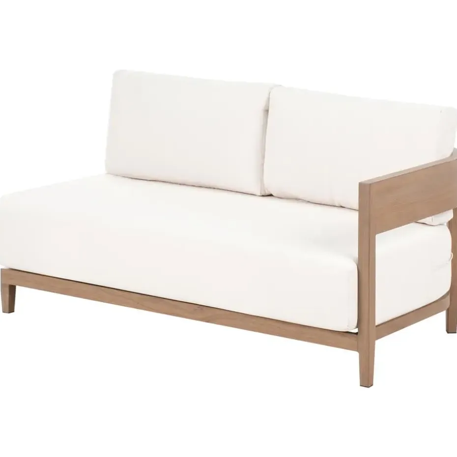 SAMPIERI - Tuinbank met salontafel - Bruin/ Lichtbeige - Aluminium