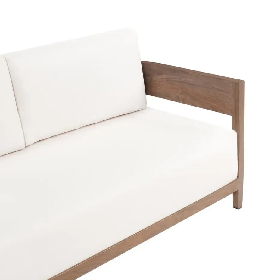 SAMPIERI - Tuinbank met salontafel - Bruin/ Lichtbeige - Aluminium