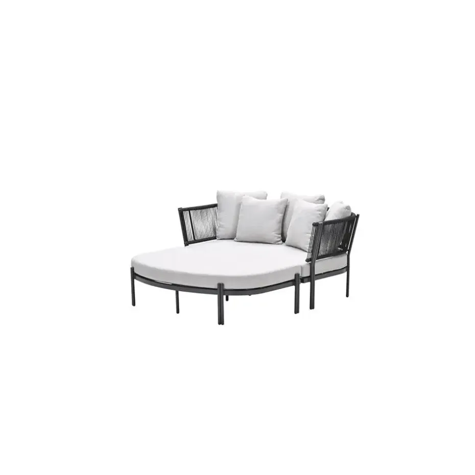 San Remo divanbed - carbon black - rope lava zwart - valley sand