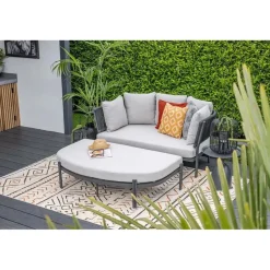 San Remo divanbed - carbon black - rope lava zwart - valley sand