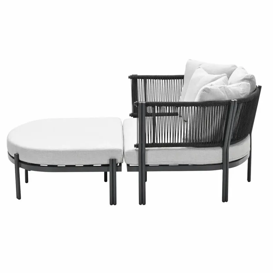 San Remo divanbed - carbon black - rope lava zwart - valley sand