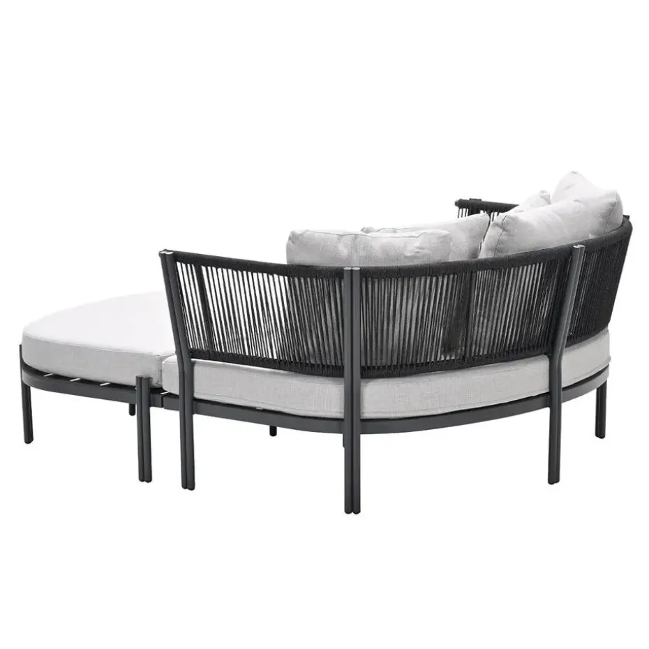 San Remo divanbed - carbon black - rope lava zwart - valley sand