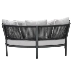 San Remo divanbed - carbon black - rope lava zwart - valley sand