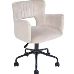 SANILAC - Bureaustoel - Beige - Fluweel