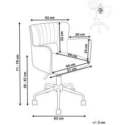 SANILAC - Bureaustoel - Beige - Fluweel