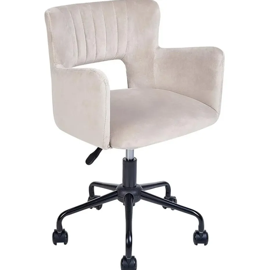 SANILAC - Bureaustoel - Beige - Fluweel