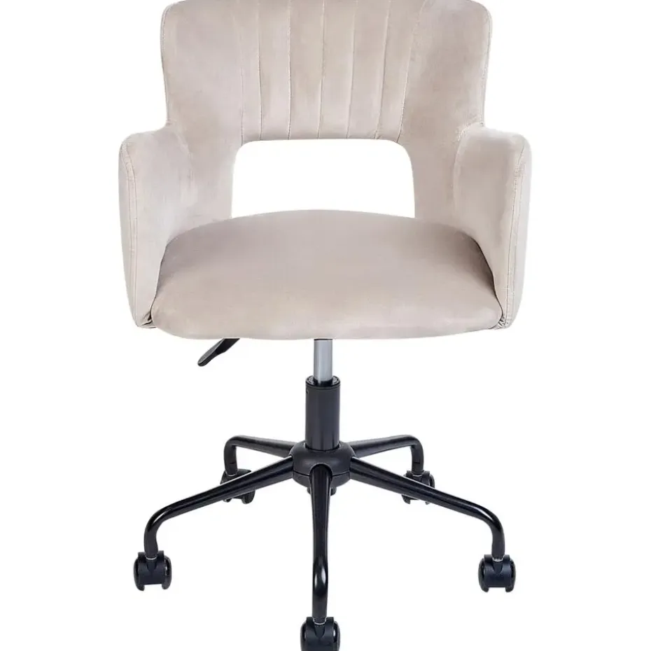 SANILAC - Bureaustoel - Beige - Fluweel