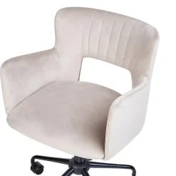 SANILAC - Bureaustoel - Beige - Fluweel