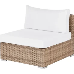 SANO II - Loungeset - Natuurlijk/Wit - Linkszijdig - Kunstrotan