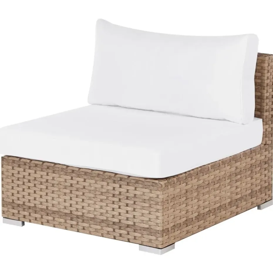 SANO II - Loungeset - Natuurlijk/Wit - Linkszijdig - Kunstrotan