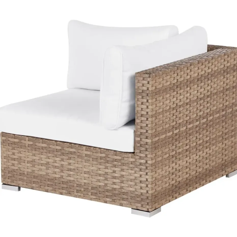 SANO II - Loungeset - Natuurlijk/Wit - Linkszijdig - Kunstrotan