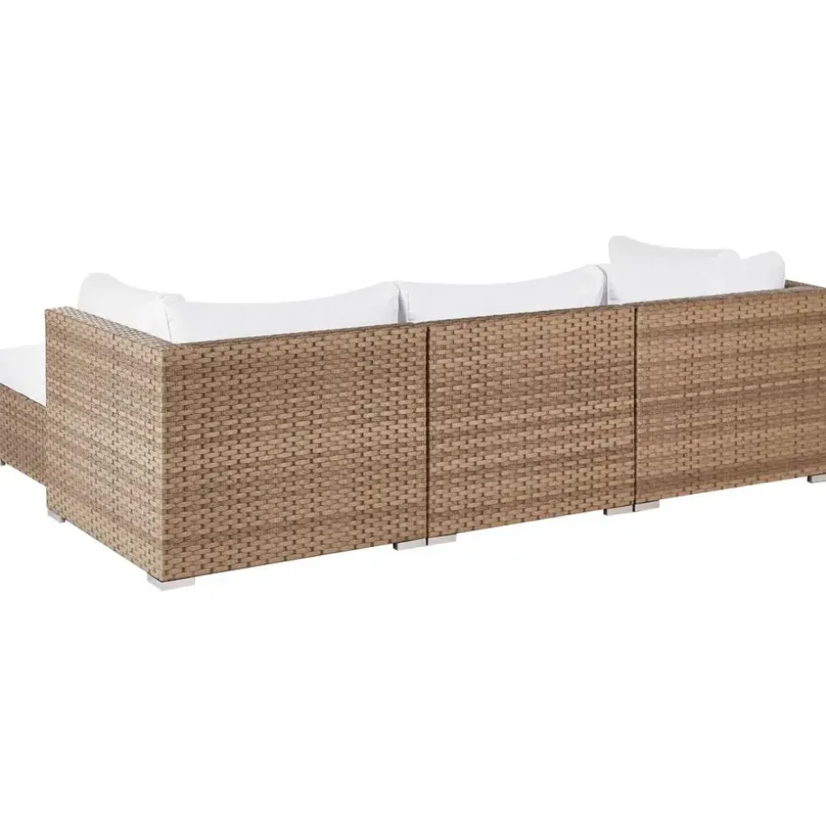 SANO II - Loungeset - Natuurlijk/Wit - Linkszijdig - Kunstrotan