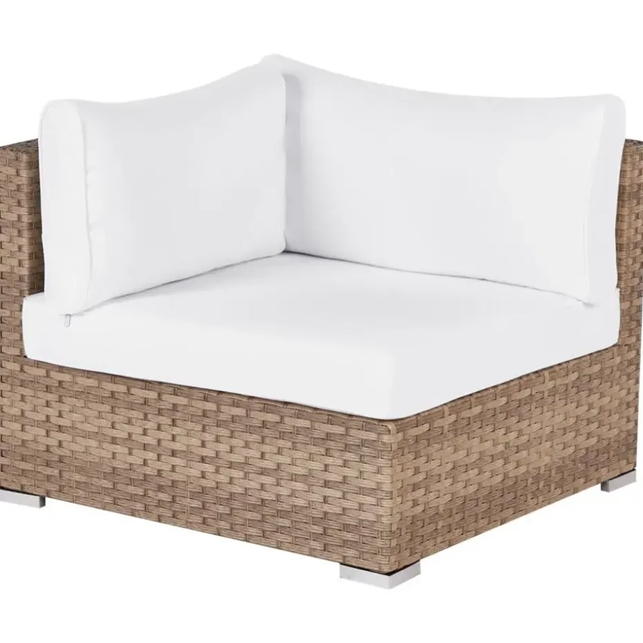 SANO II - Loungeset - Natuurlijk/Wit - Linkszijdig - Kunstrotan