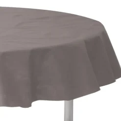 Santex Feest tafelkleed/tafellaken rond - grijs - 240 cm - stof