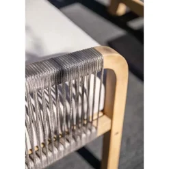 Santos lounge-diningset - 5-dlg.-links -acaciahout met white wash-sand