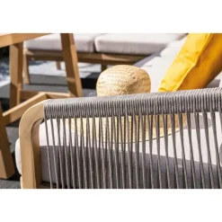 Santos lounge-diningset - 5-dlg.-rechts-acaciahout met white wash-sand