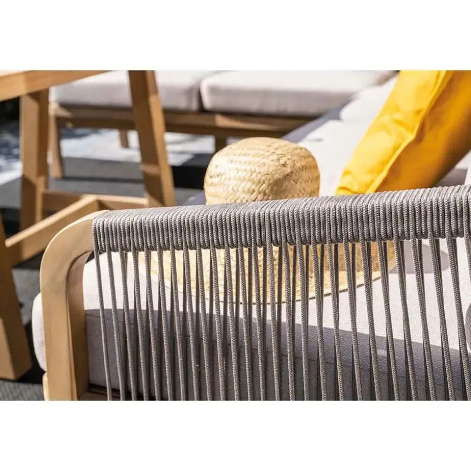 Santos lounge-diningset - 5-dlg.-rechts-acaciahout met white wash-sand