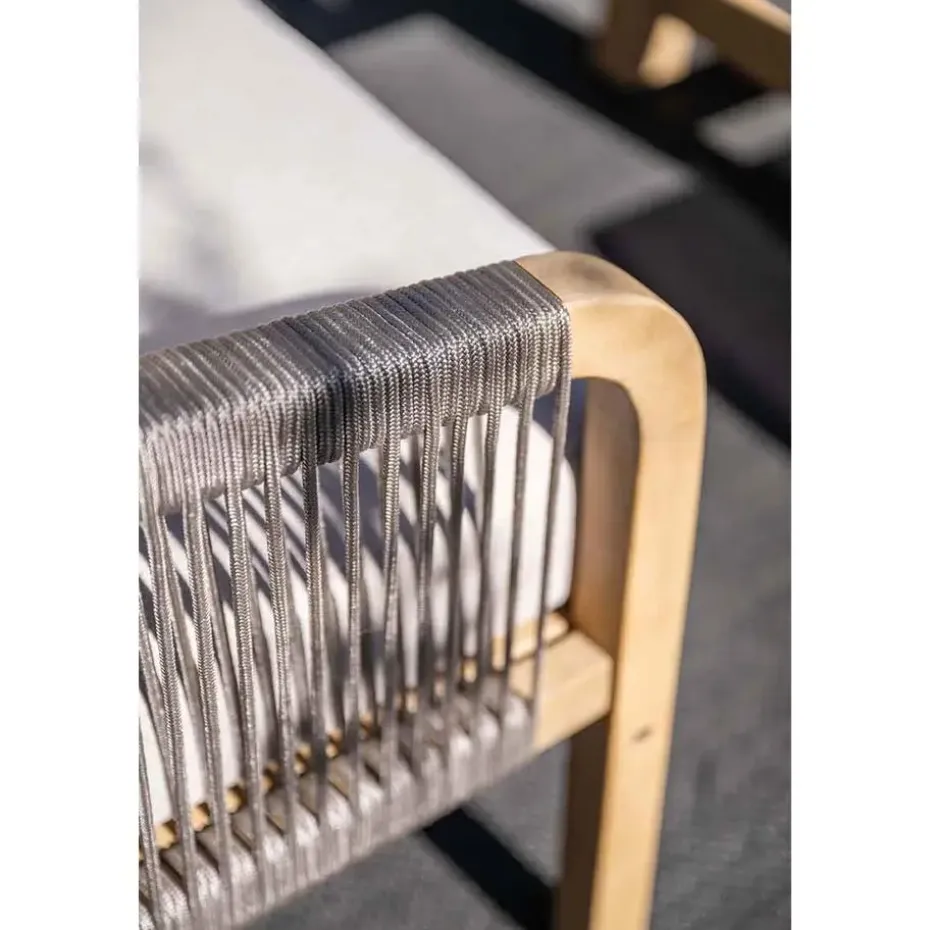 Santos lounge-diningset - 5-dlg.-rechts-acaciahout met white wash-sand